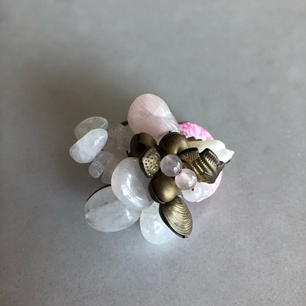 Vintage sea theme cluster cocktail ring